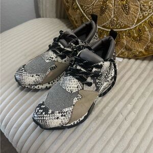 Steve Madden Snakeskin Sneakers - Black, Gray, Tan